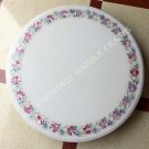 24" White Marble Round Coffee Cafe Table Top Precious Pink Stone Home Decor E751