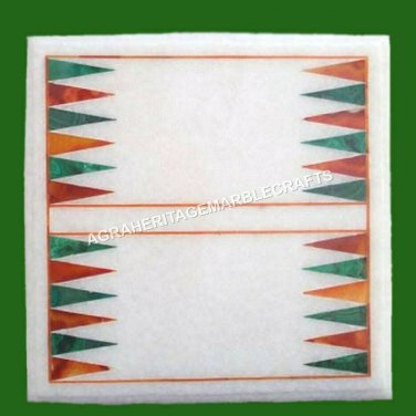 15"x12" Marble Backgammon Game Coffee Table Top Inlay Art Christmas Decor H4340