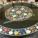 24" Round Black Marble Coffee Corner Table Top Mosaic Floral Inlay Decor H4323 24" Round Black Marble Coffee Corner Table Top Mosaic Floral Inlay Decor H4323