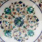Beautiful Marble Hallway Corner Top Table Malachite Inlay Floral Art Decor H5384