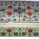 4"x3"x2" Marble Jewelry Box Cabinet Fine Semi Precious Stone Marquetry Art Gifts