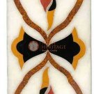 12"x4" Marble White Wall Decor Tile Carnelian Marquetry Italian Christmas Gifts