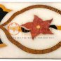 12"x4" Marble White Wall Decor Tile Carnelian Marquetry Italian Christmas Gifts