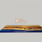 Blue Resin Epoxy Custom Wooden Dining Table Top Handmade Design Furniture Decor