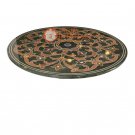 36" Green Marble Round Dining Table Top Mosaic Inlay Furniture Home Decor H5222