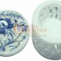 3"x2" White Round Jewelry Lidded Box Alabaster Stone Floral Art Veterans Gift