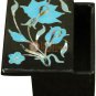 1.5"x2" Black Jewelry Storage Box Turquoise Floras Pietradura Art Christmas Gift