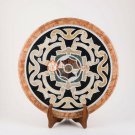 15" Black Marble Nesting Top Table Pietradura Inlaid Stone Design Handmade Gift