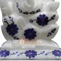 6" Marble Idol Ganesha Ji Sculpture Lapis Inlaid Floral Design Housewarming Gift