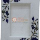 7"x5" Marble White Photo Storage Lapis Floral Pietradura Arts Living Room Decor