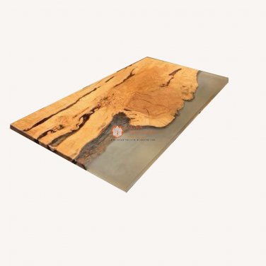 Clear Resin River Walnut Epoxy Restaurant Dining Table Top Collectible Furniture