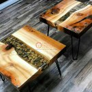 Handmade Walnut Designer Custom Corridor Table Top Live Edge Clear Resin Decor Handmade Walnut Designer Custom Corridor Table Top Live Edge Clear Resin Decor