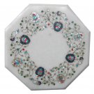 12" Marble Coffee Center Table Top Multi Inlay Precious Stone Bedroom Home Decor