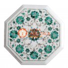 12"x12" Marble End Coffee Table Top Fine Malachite Inlay Mosaic Home Decor H002