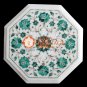 12"x12" Marble End Coffee Table Top Fine Malachite Inlay Mosaic Home Decor H002