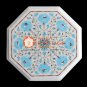 13" Marble Coffee Table Top Turquoise Marquetry Inlay Outdoor Decorative H020