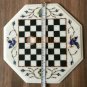 12" White Chess Mosaic Top Custom Table Lapis Peacock Inlaid Art Veterans Gifts