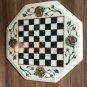 12" Marble White Chess Top Table Slab Inlaid Pauashell Floral Art Christmas Gift