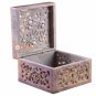 4"x4" Soapstone Jewelry Storage Box Filigree Floral Design Collectible Gift Her