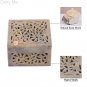 4"x4" Soapstone Jewelry Storage Box Filigree Floral Design Collectible Gift Her