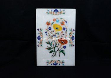 9"x6" Marble Serving Tray Multi Inlay Stone Floral Art  Kitchen Home Decor H5424