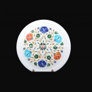 9" Decorative Marble Serving Plate Marquetry Inlay With Multi Art Gifts H5435