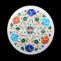 9" Decorative Marble Serving Plate Marquetry Inlay With Multi Art Gifts H5435