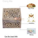 4"x4" Natural Soapstone Jewelry Organizer Box Filigree Inlaid Handmade Gift Art