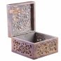 4"x4" Natural Soapstone Jewelry Organizer Box Filigree Inlaid Handmade Gift Art