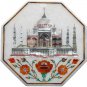 8"x8" Marble Wall Tile Antique Taj Mahal Semi Precious Inlay Work Veterans Gifts