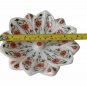 White Marble Fruit Bowl Real Carnelian Gem Marquetry Floral Kitchen Gifts Decor