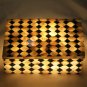 6"x4"x2" Marble White Top Jewelry Vintage Box Mosaic Lapis Art Halloween Gift