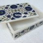 6"x4"x2" Marble Jewelry Storage Box Lapis Lazuli Malachite Inlay Floral Decor