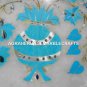 White Marble Fruit Bowl Fine Turquoise Inlay Arts Marquetry Kitichen Gift H1441