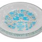 White Marble Fruit Bowl Fine Turquoise Inlay Arts Marquetry Kitichen Gift H1441