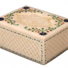 4"x3"x2" Marble Jewelry Storage Box Marquetry Malachite Jali Art Halloween Gift