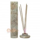 10.5" Soapstone Incense & Candle Holder Lattice Intricate Art Temple Decor Gifts