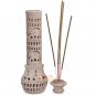 10.5" Soapstone Incense & Candle Storage Elephant Filigree Design Temple Decor