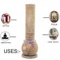 10.5" Natural Soapstone Candle And Incense Holder Stick Filigree Inlaid Design