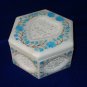 5"x5"x3" Marble Jewelry Box Turquoise Inlay Stone Heart Shaped Exclusive Gifts