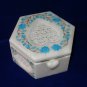 5"x5"x3" Marble Jewelry Box Turquoise Inlay Stone Heart Shaped Exclusive Gifts