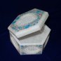 5"x5"x3" Marble Jewelry Box Turquoise Inlay Stone Heart Shaped Exclusive Gifts