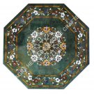 24" Green Marble Coffee Console Table Top Floral Pietra Dura Inlay Decor E932 24" Green Marble Coffee Console Table Top Floral Pietra Dura Inlay Decor E932