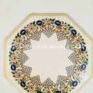 18" Marble Coffee Cafe Table Top Marquetry Fine Inlay Work Occasional Decor E476