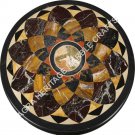 24" Round Black Marble Coffee Console Table Top Inlay Mosaic Hallway Decor E935 24" Round Black Marble Coffee Console Table Top Inlay Mosaic Hallway Decor E935