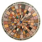 24" White Round Marble Coffee Console Table Top Multi Marquetry Home Decor H5075