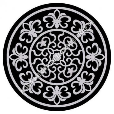 24" Black Marble Round Coffee Console Table Top Mosaic Inlay Hallway Decor H5073