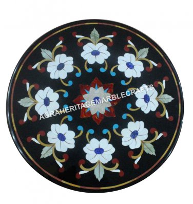 15" Marble Console End Table Top Marquetry Inlaid Kitchen Interior Decor H4365