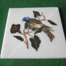 15" White Top Marble End Coffee Console Top Table Bird Marquetry Inlaid H4681A 15" White Top Marble End Coffee Console Top Table Bird Marquetry Inlaid H4681A