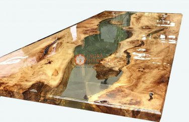 Clean River Wooden Working Dining Custom Table Top Handmade Collectible Interior
